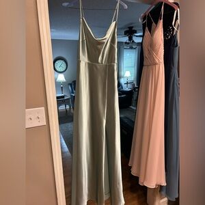 Birdy Grey Satin Dress in Sage